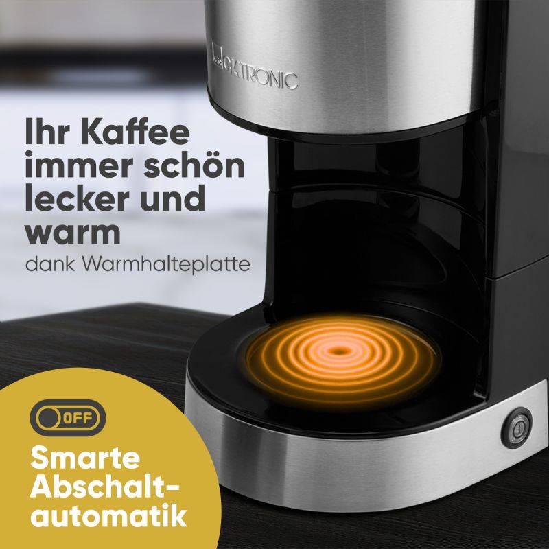 Machine à café 1,5L 800W Inox KA3808-Inox Clatronic - Image 5