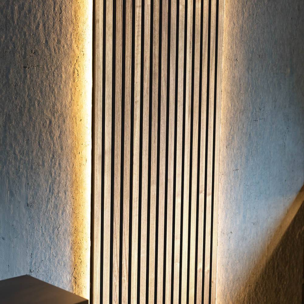 Home Deluxe - HOME DELUXE Panneau mural Panneau acoustique SONIC Light Oak - 240 x 40 cm, 0,96 m² - | Panneaux muraux acoustiques, mur à lamelles, panneaux - Image 3