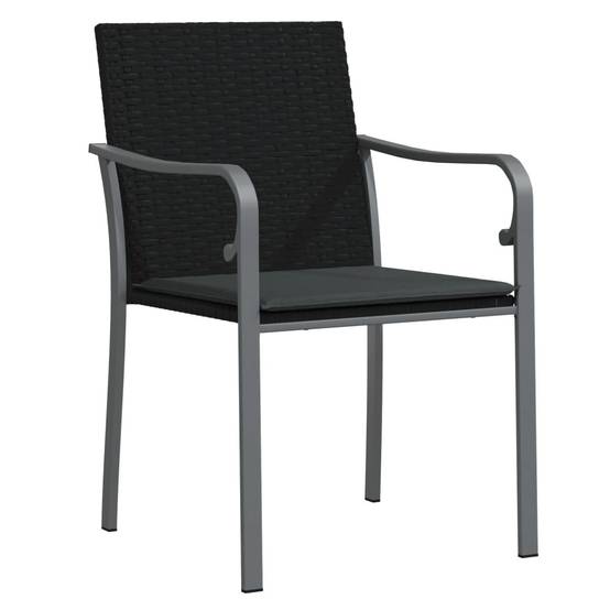 ComfortXL - Set bistrot de jardin 2 personnes résine tressée table verre pour balcon Noir – ComfortXL Outdoor Living - Image 5