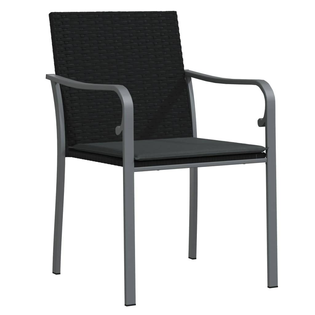 ComfortXL - Set bistrot de jardin 2 personnes résine tressée table verre pour balcon Noir – ComfortXL Outdoor Living - Image 5