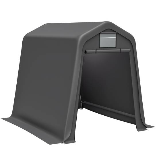 Abri de jardin bâche PE 245×183×217 cm, imperméable anti-UV, armature acier galvanisé gris - Image 5