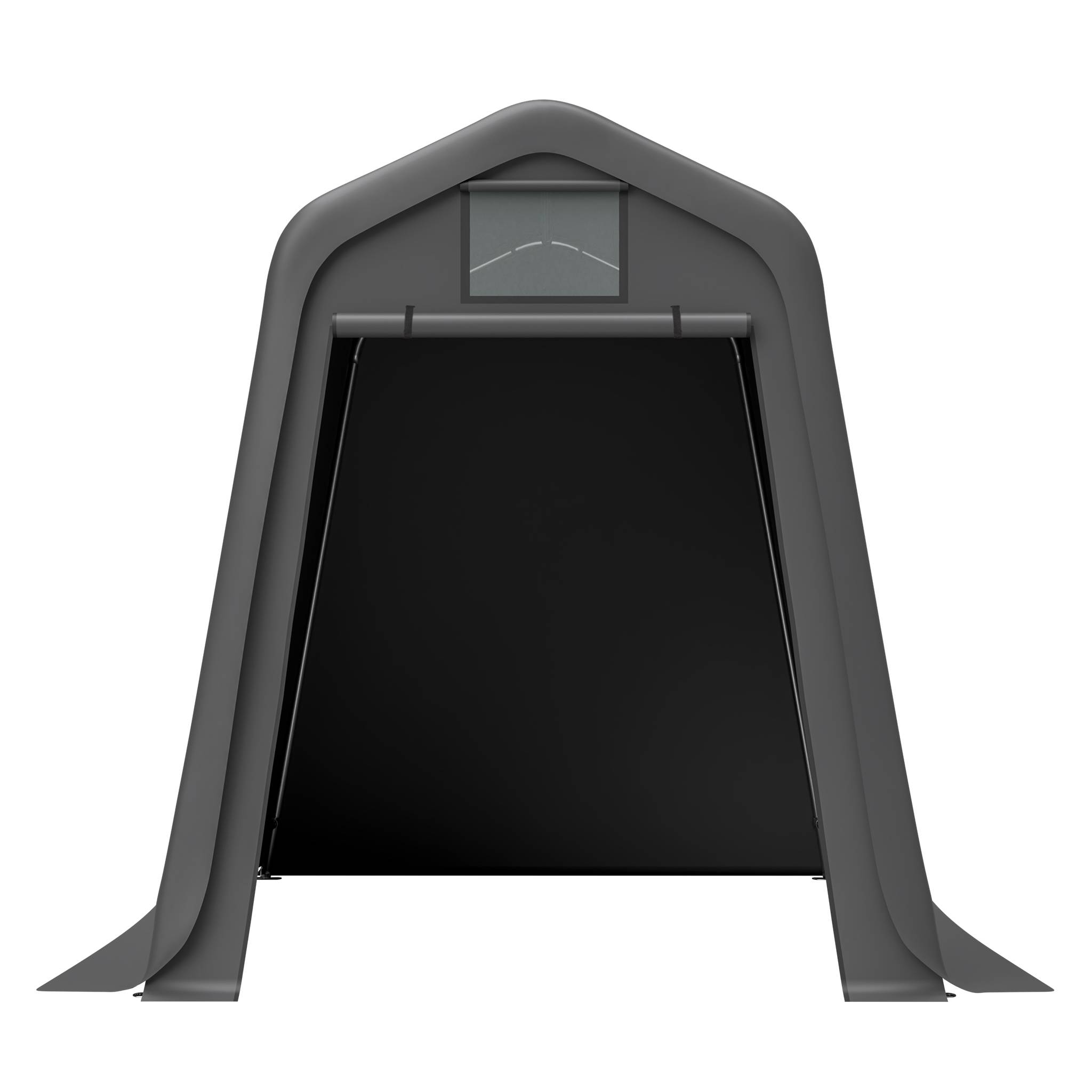 Abri de jardin bâche PE 245×183×217 cm, imperméable anti-UV, armature acier galvanisé gris - Image 7