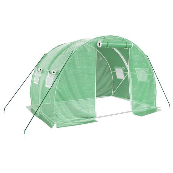 Serre de jardin 6m² - Serre de culture avec cadre en acier vert 3x2x2 m MP708 MAISON CHIC - Image 1
