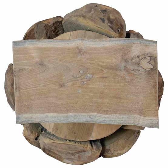 Sapin de Noël rustique en bois de teck massif décoration naturelle 90 cm – ComfortXL Outdoor Living - Image 9