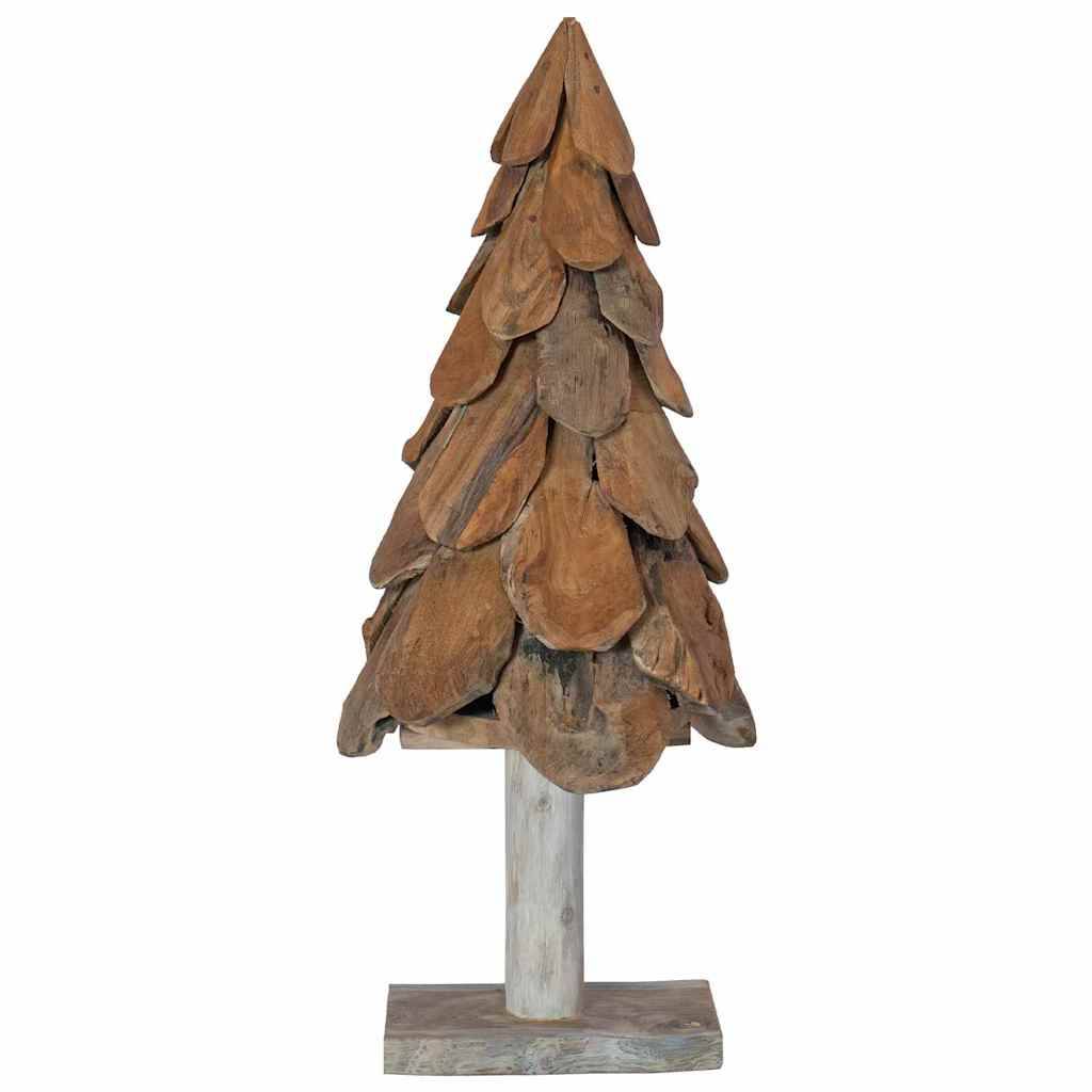 Sapin de Noël rustique en bois de teck massif décoration naturelle 90 cm – ComfortXL Outdoor Living - Image 4