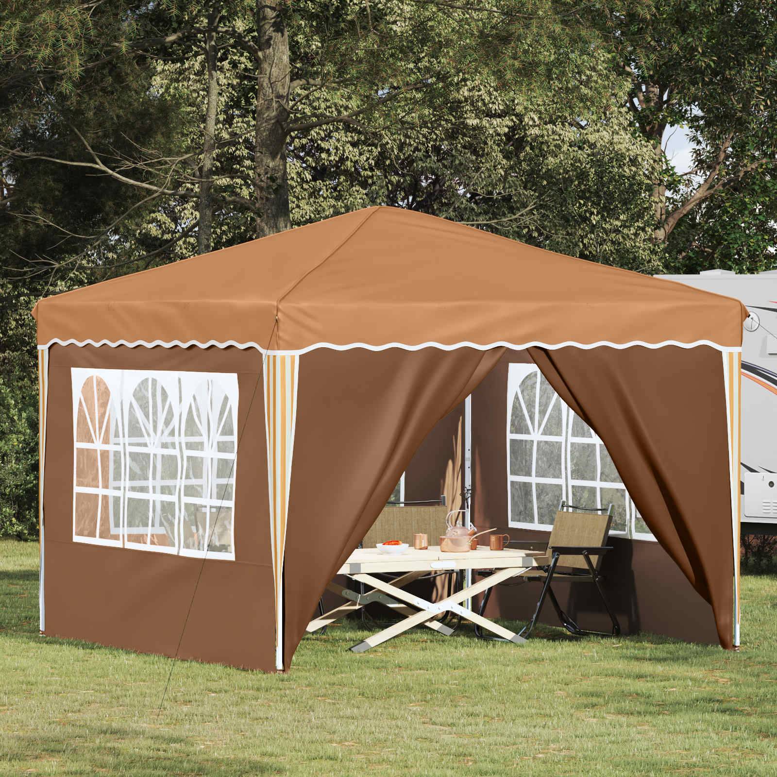 ComfortXL - Tente de réception Oxford avec 4 parois événements en plein air 288x288cm Beige - ComfortXL Outdoor Living - Image 1
