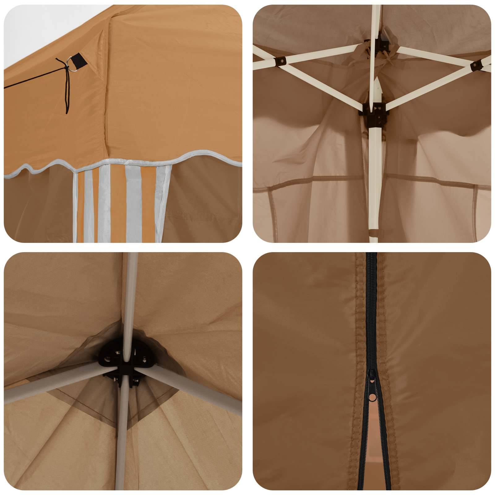 ComfortXL - Tente de réception Oxford avec 4 parois événements en plein air 288x288cm Beige - ComfortXL Outdoor Living - Image 2