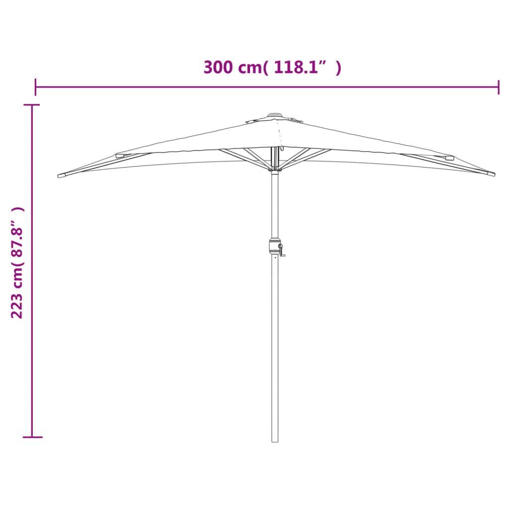 Helloshop26 - Parasol de balcon et mât en aluminium terre cuite 300 x 150 x 253 cm - Image 7
