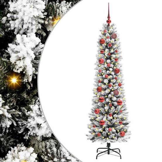 Sapin de Noël | Arbre de Noël artificiel Blanc 150 cm PVC, métal et plastique Maison Chic - Image 1