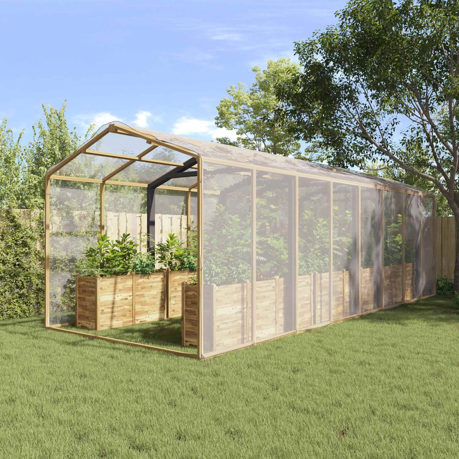 ComfortXL - Bâche de protection plantes PE jardin extérieur imperméable 6x6m transparent - ComfortXL Outdoor Living - Image 1