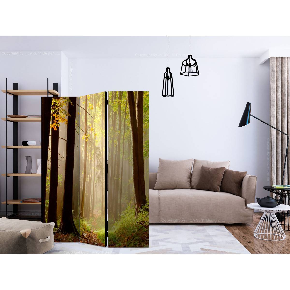 Paravent 3 Volets "Mysterious Forest Path" 135x172cm - Image 2