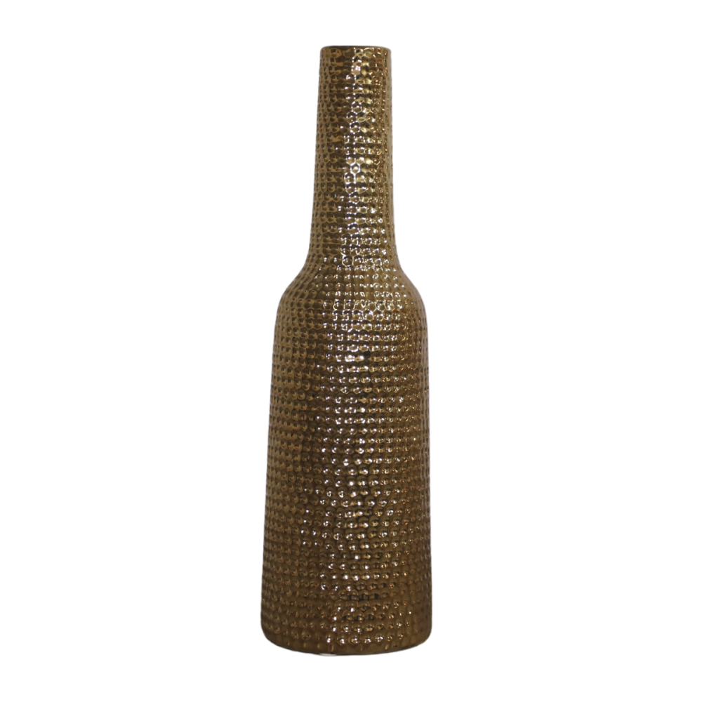 Vase en céramique doré 11 x 30.5 Ø ouv 2,5 Chemin de campagne - Image 1
