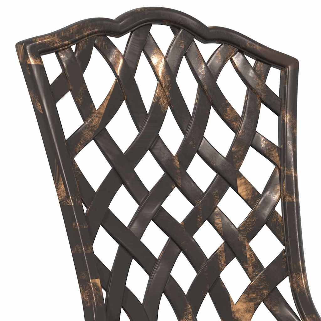 Vidaxl - Ensemble bistro de jardin 3 pcs-Salons de jardin Bronze Aluminium - Image 9