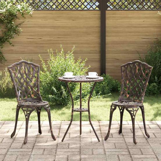 Vidaxl - Ensemble bistro de jardin 3 pcs-Salons de jardin Bronze Aluminium - Image 1