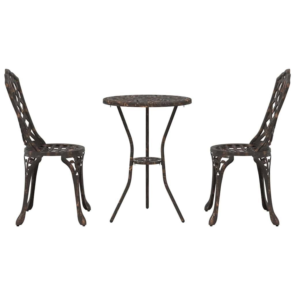 Vidaxl - Ensemble bistro de jardin 3 pcs-Salons de jardin Bronze Aluminium - Image 6