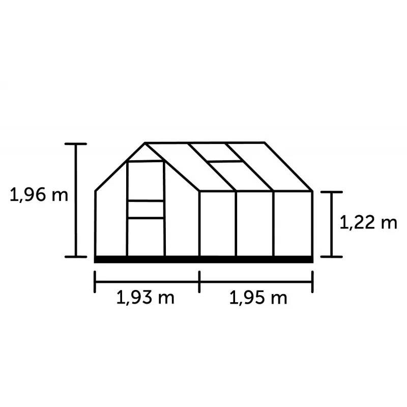 Halls - Serre en verre horticole 3,8 m² - Popular 66, aluminium - Halls - Image 6