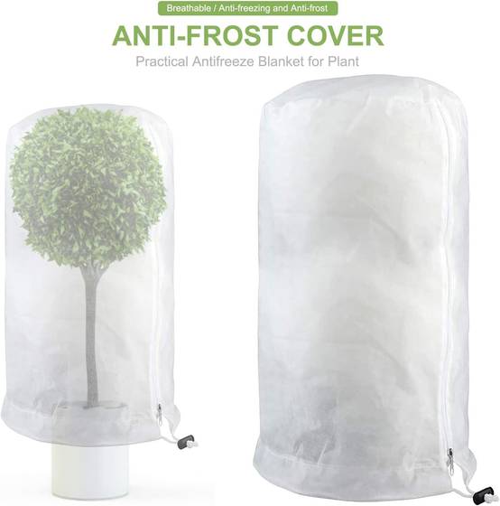 Sac de protection pour plantes, respirant, résistant aux déchirures, résistant au gel, avec cordon de serrage et fermeture éclair, 200 x 240 cm blanc - Image 5