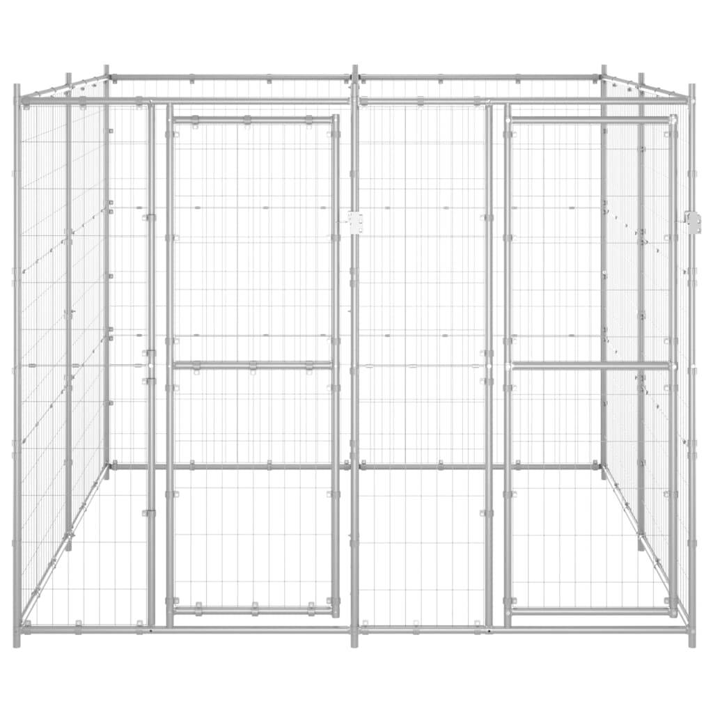 Chenil extérieur acier galvanisé argenté 220 x 220 x 180 cm - PANGIVO - Image 2