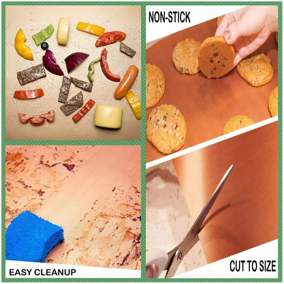 Tapis de gril, durables, antiadhésifs, adaptés à la viande, aux légumes, aux fruits, faciles à nettoyer, 5 pièces-Lytech - Image 2