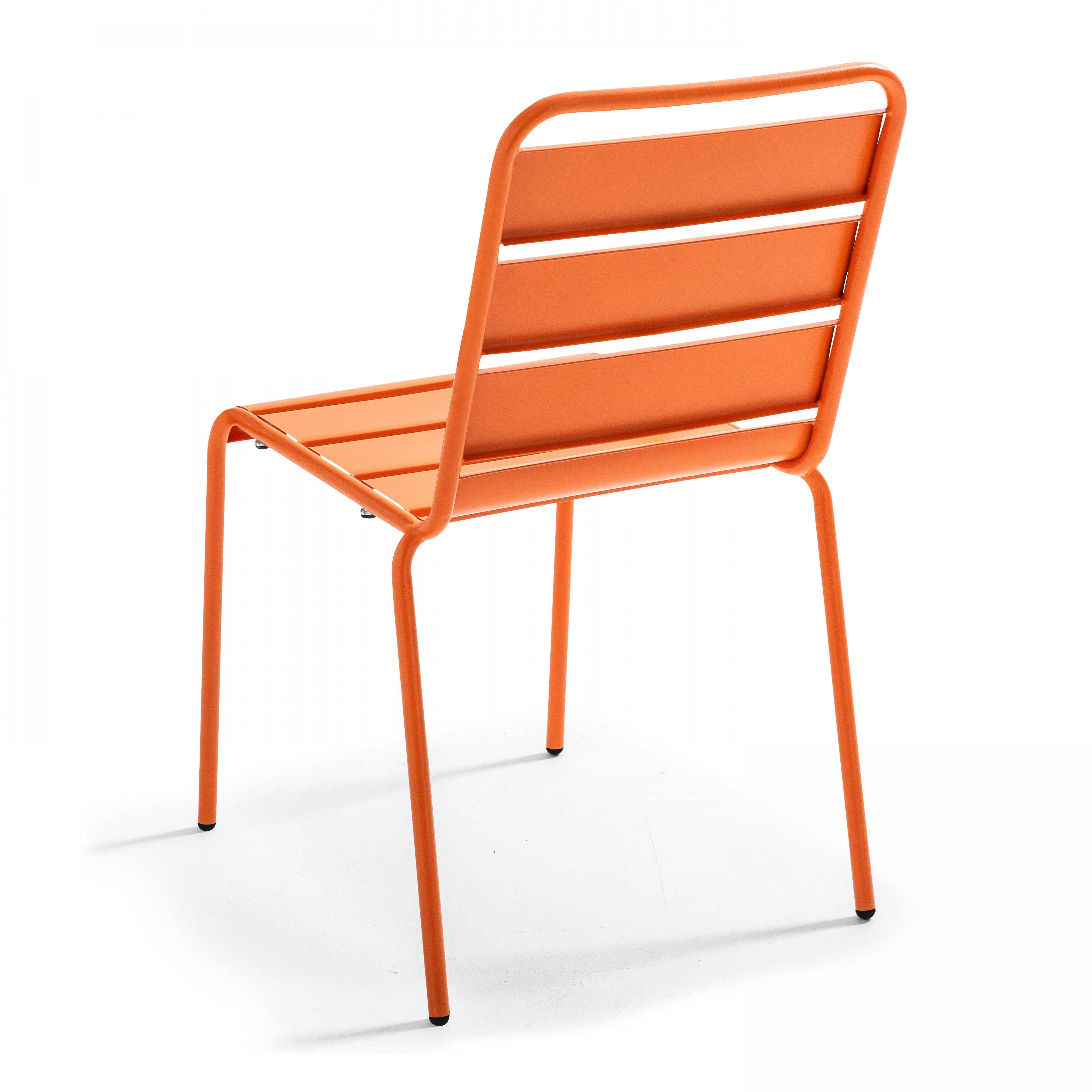 Oviala - Ensemble table de jardin et 8 chaises en métal orange Palavas - Oviala - Image 5