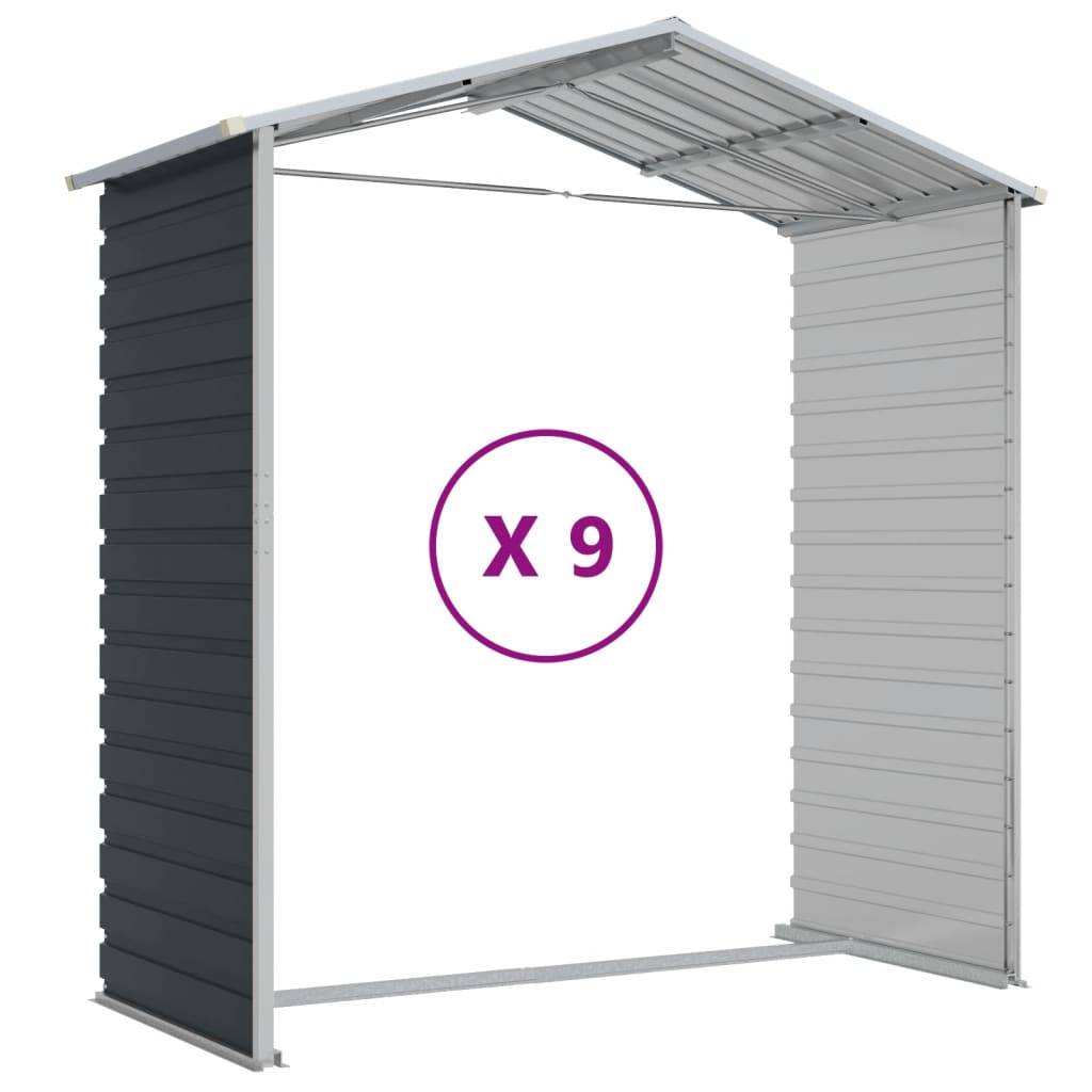 Vidaxl - Abri de jardin anthracite 191x810x198 cm acier galvanisé vidaXL 3188261 - Image 8