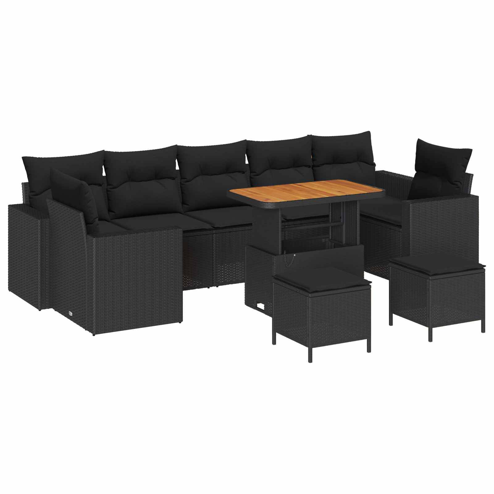 ComfortXL - Salon de Jardin XXL Poly Rotin 13 Pièces Modulables avec Table Haute et Rangement Terrasse Noir – ComfortXL Outdoor Living - Image 1