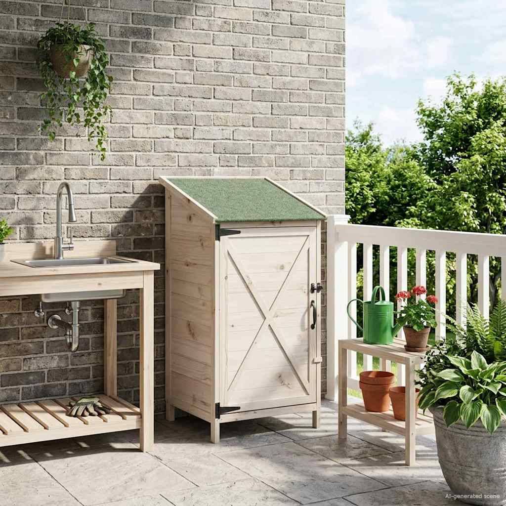 PANGIVO - Abri de jardin bois de sapin blanc 59.5 x 56 x 113.5 cm - PANGIVO - Image 3
