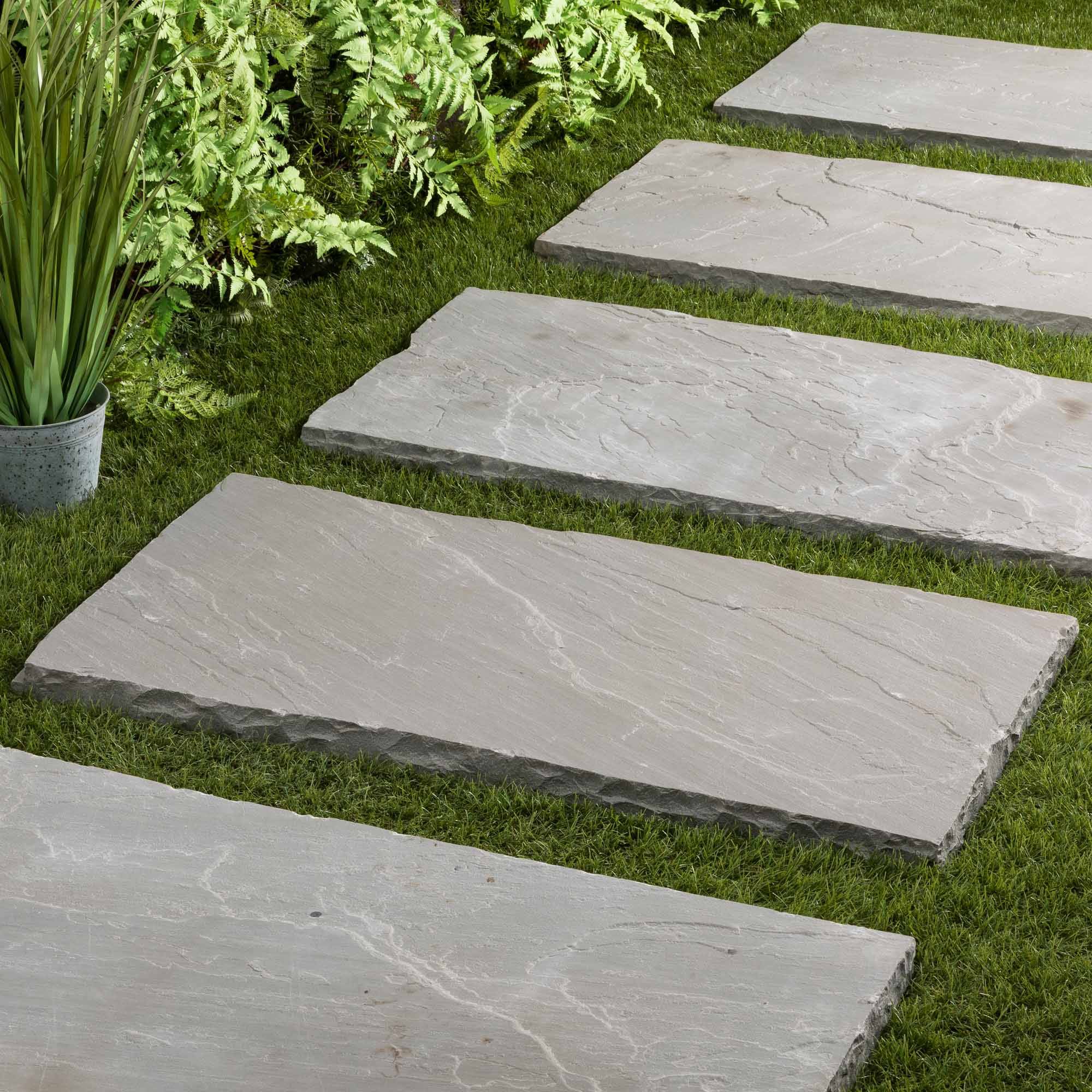 RO'MA Nature - Pas japonais Rectangle Grès Kandla Gris 100x50x4 cm (à l'unité) - RO'MA NATURE - Image 1
