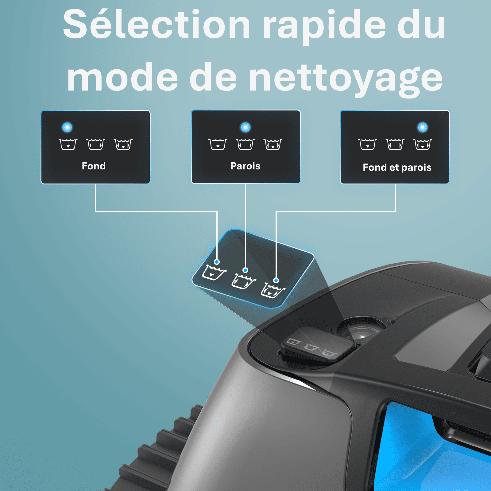 Robot Piscine sans fil Wybot C1 Pro avec application- Intelligent, Puissant et Performant - Image 3