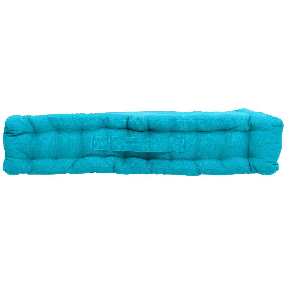 Enjoy Home - Coussin de Sol Uni "Panama" 50x50cm Turquoise - Image 2