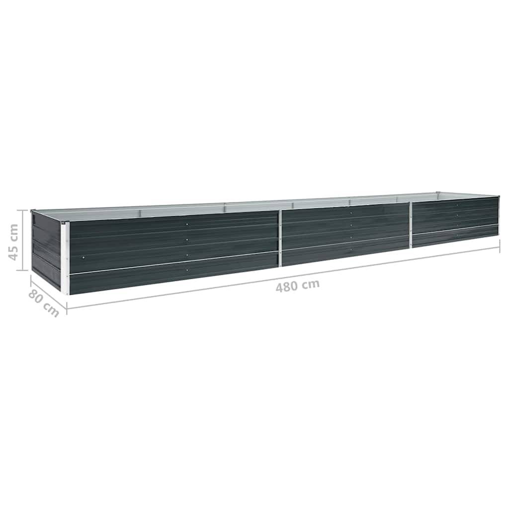 Vidaxl - Lit surélevé de jardin Acier galvanisé 480x80x45 cm Anthracite vidaXL 47067 - Image 8