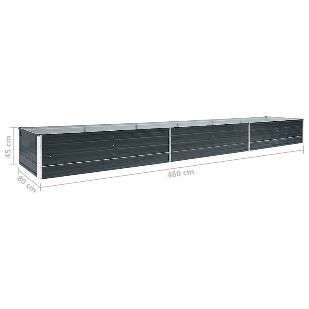 Vidaxl - Lit surélevé de jardin Acier galvanisé 480x80x45 cm Anthracite vidaXL 47067 - Image 3