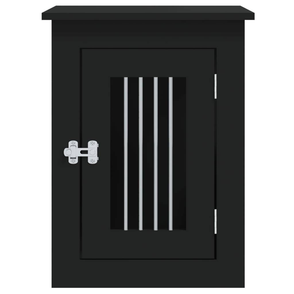 Meuble de cage pour chiens - Cage meuble pour chien noir 45x62x59 cm bois d'ingénierie - Image 7