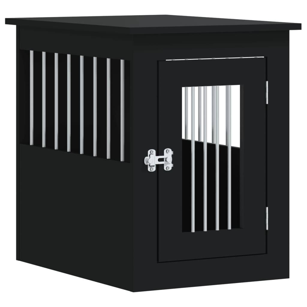 Meuble de cage pour chiens - Cage meuble pour chien noir 45x62x59 cm bois d'ingénierie - Image 1