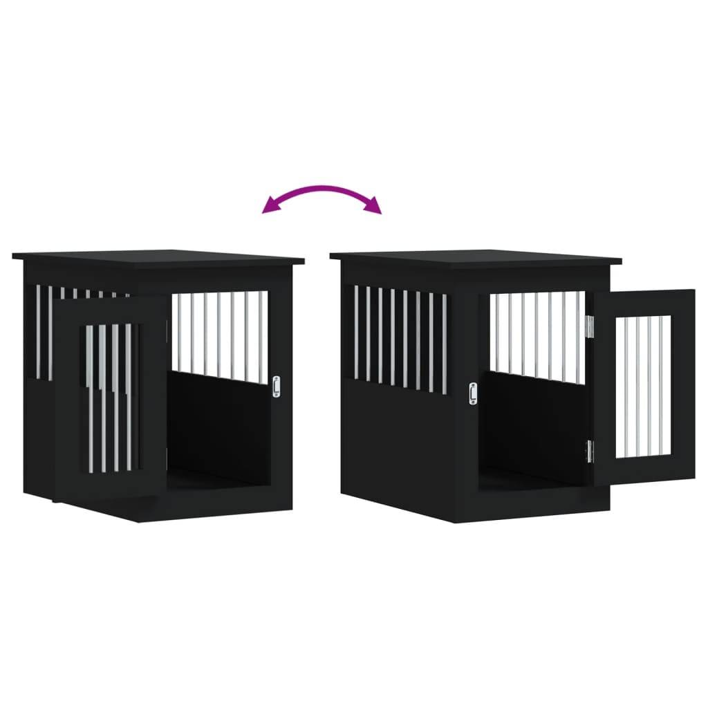 Meuble de cage pour chiens - Cage meuble pour chien noir 45x62x59 cm bois d'ingénierie - Image 10