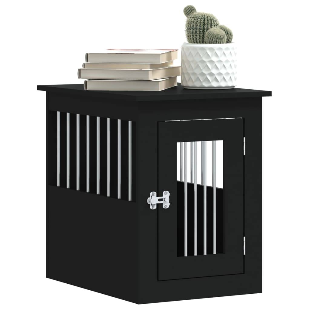 Meuble de cage pour chiens - Cage meuble pour chien noir 45x62x59 cm bois d'ingénierie - Image 4