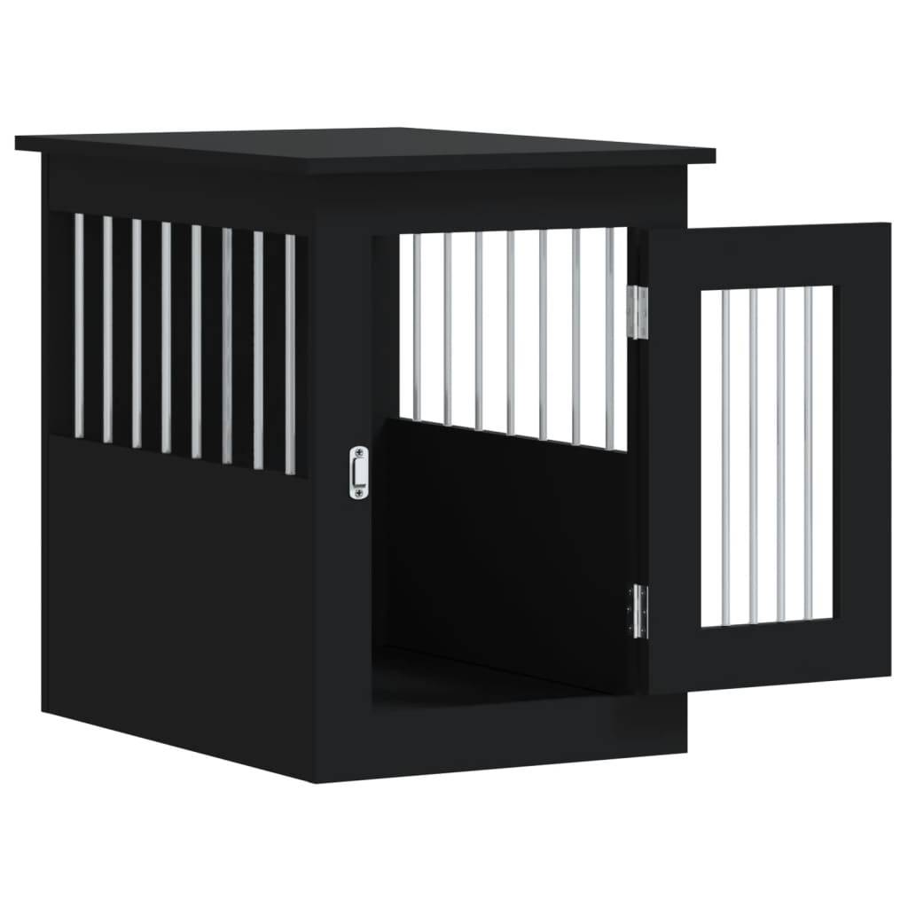 Meuble de cage pour chiens - Cage meuble pour chien noir 45x62x59 cm bois d'ingénierie - Image 6