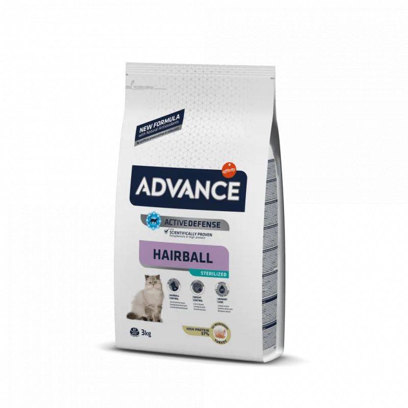 CROQUETTES CHAT ADULT STERILIZED HAIRBALL - ADVANCE 10 kg - Image 1