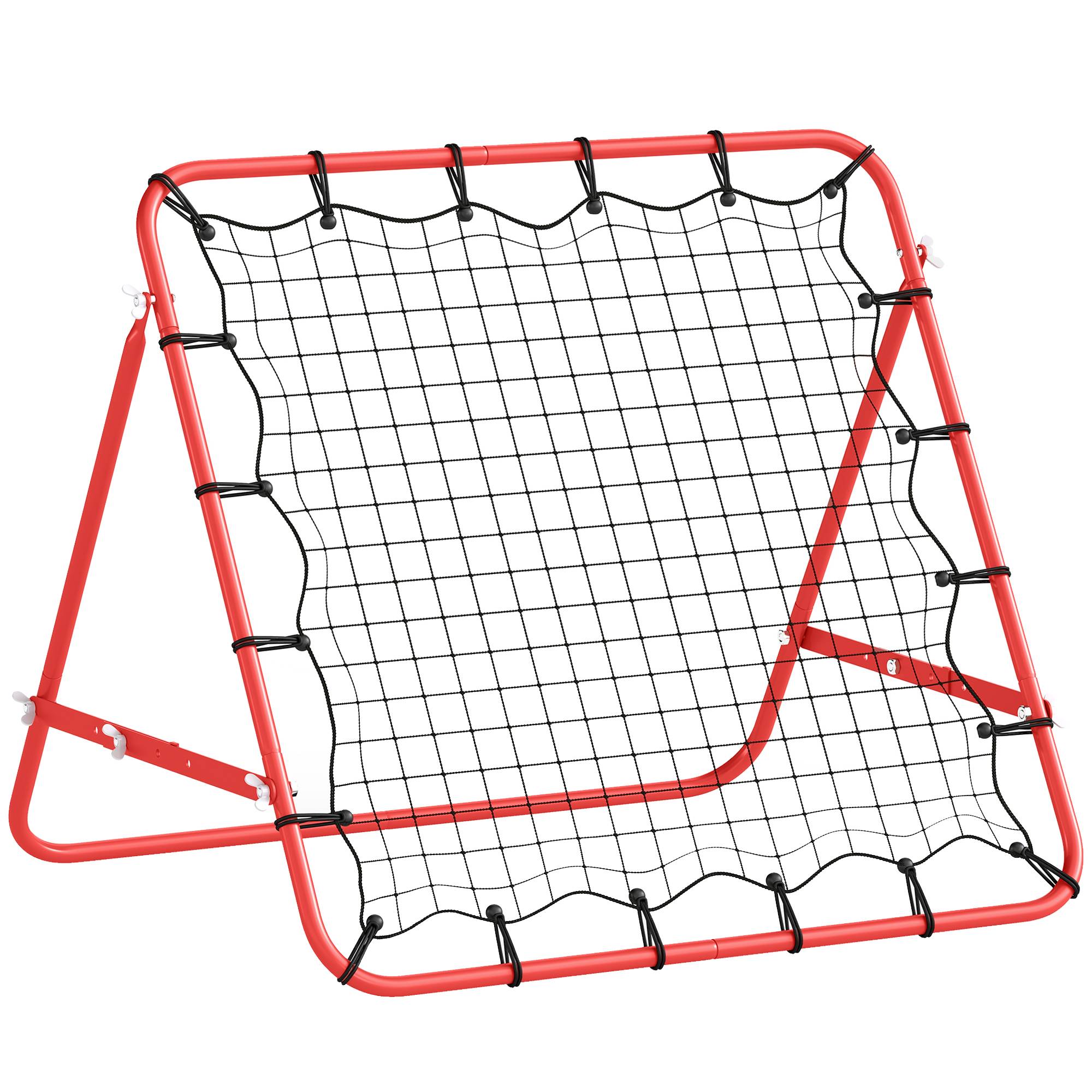 Mur de rebond football 84x84 cm, angle réglable, entraînement tir, passes et contrôle, rouge