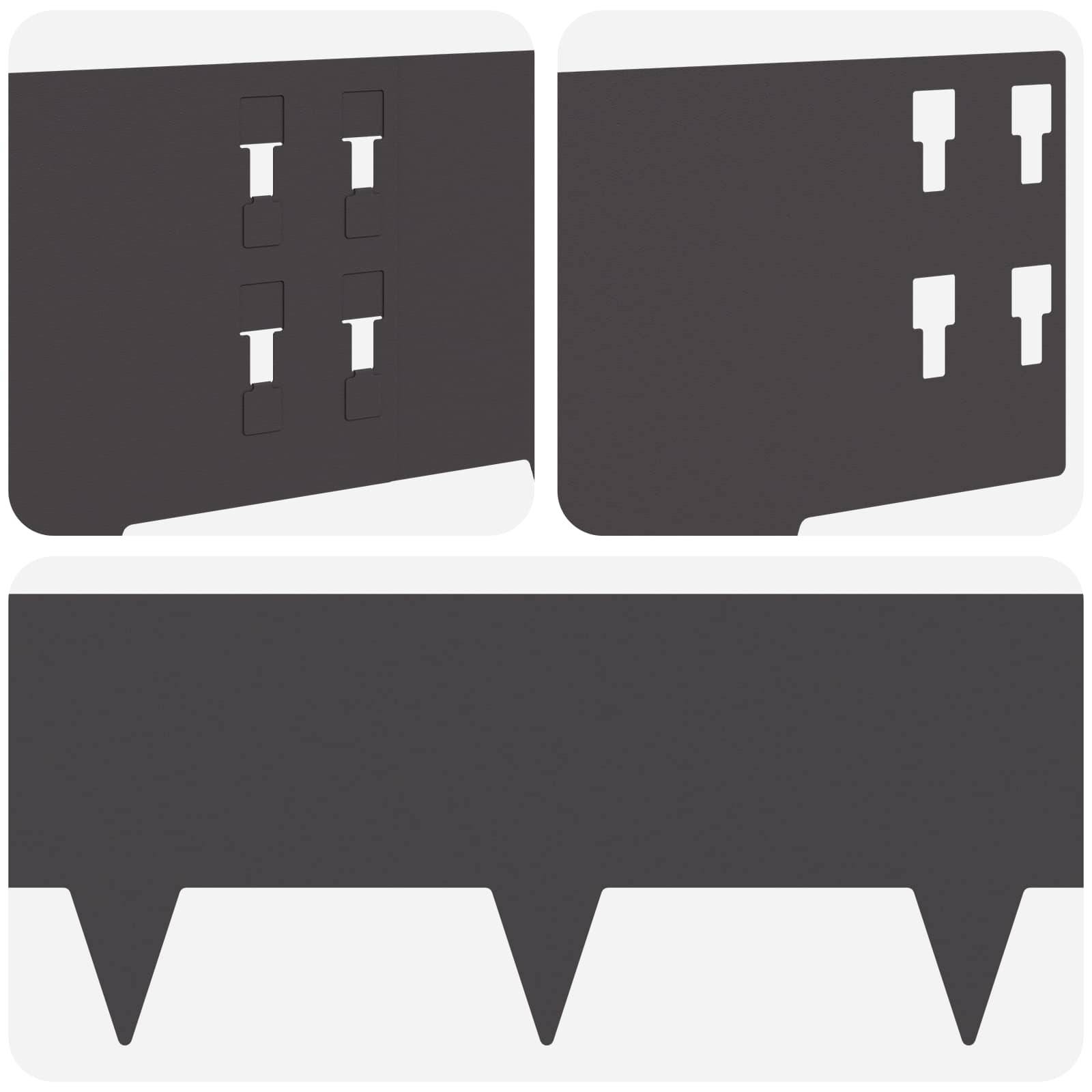 Lot de 30 bordures de pelouse acier noir 100 x 20 cm - PANGIVO - Image 7