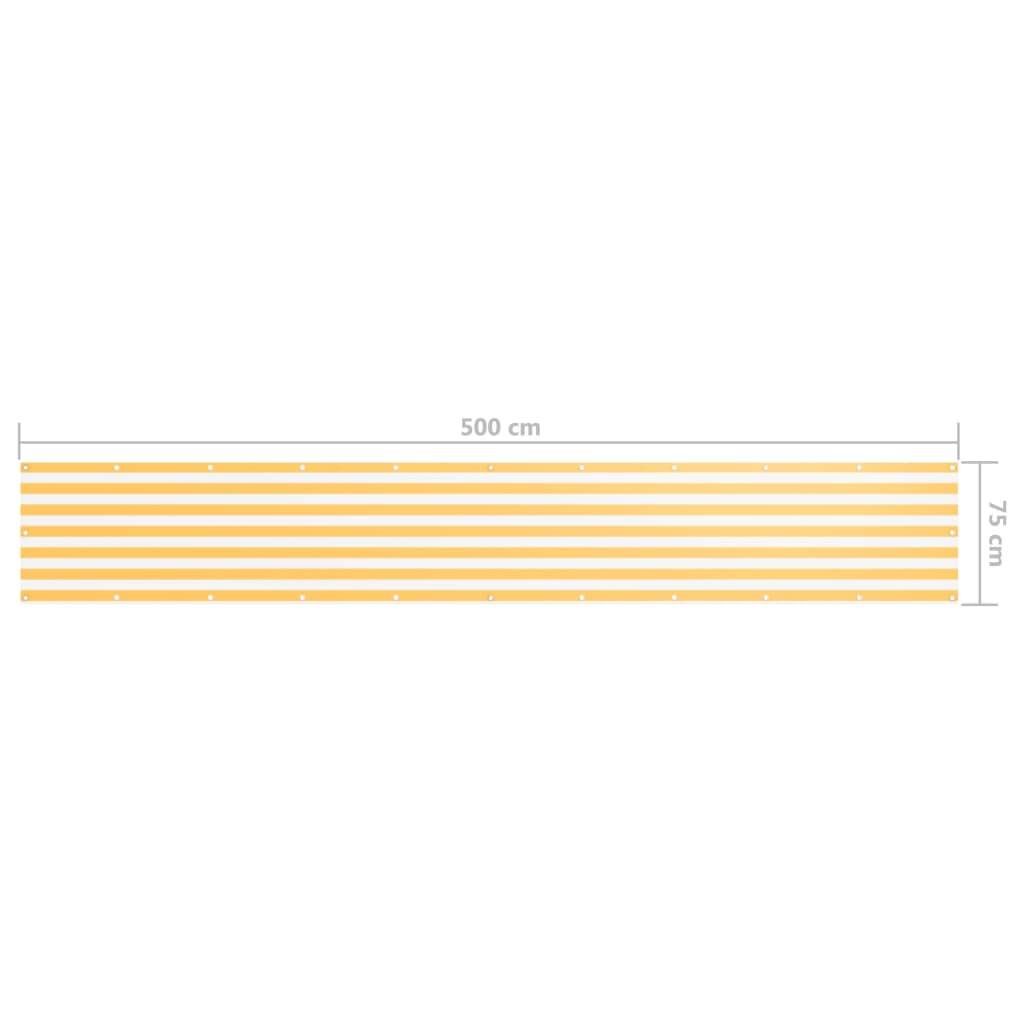 Helloshop26 - Écran de balcon brise pare vue protection confidentialité 75 x 500 cm tissu oxford blanc et jaune - Image 5