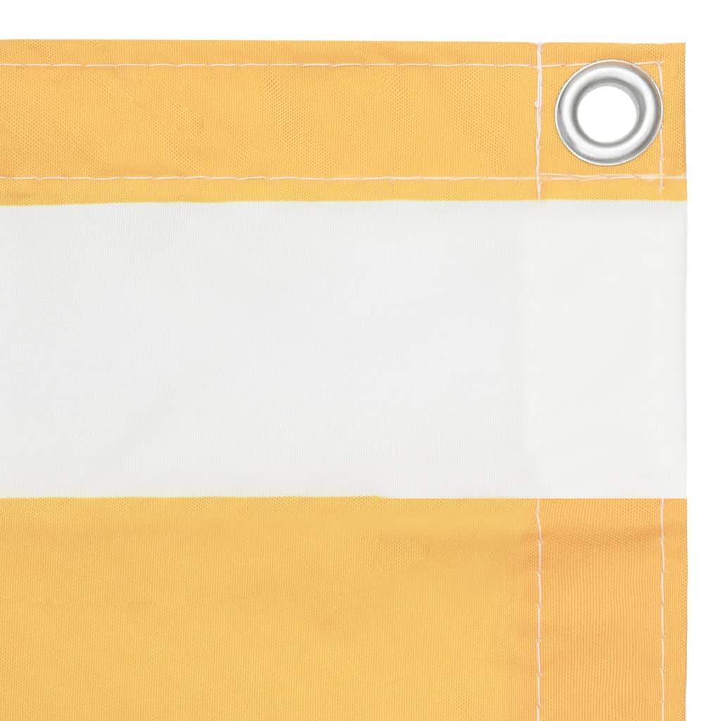 Helloshop26 - Écran de balcon brise pare vue protection confidentialité 75 x 500 cm tissu oxford blanc et jaune - Image 2