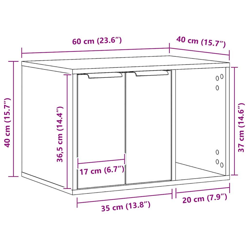 Vidaxl - Meuble de bac à litière pour chat chêne fumé bois d'ingénierie vidaXL 857728 - Image 3