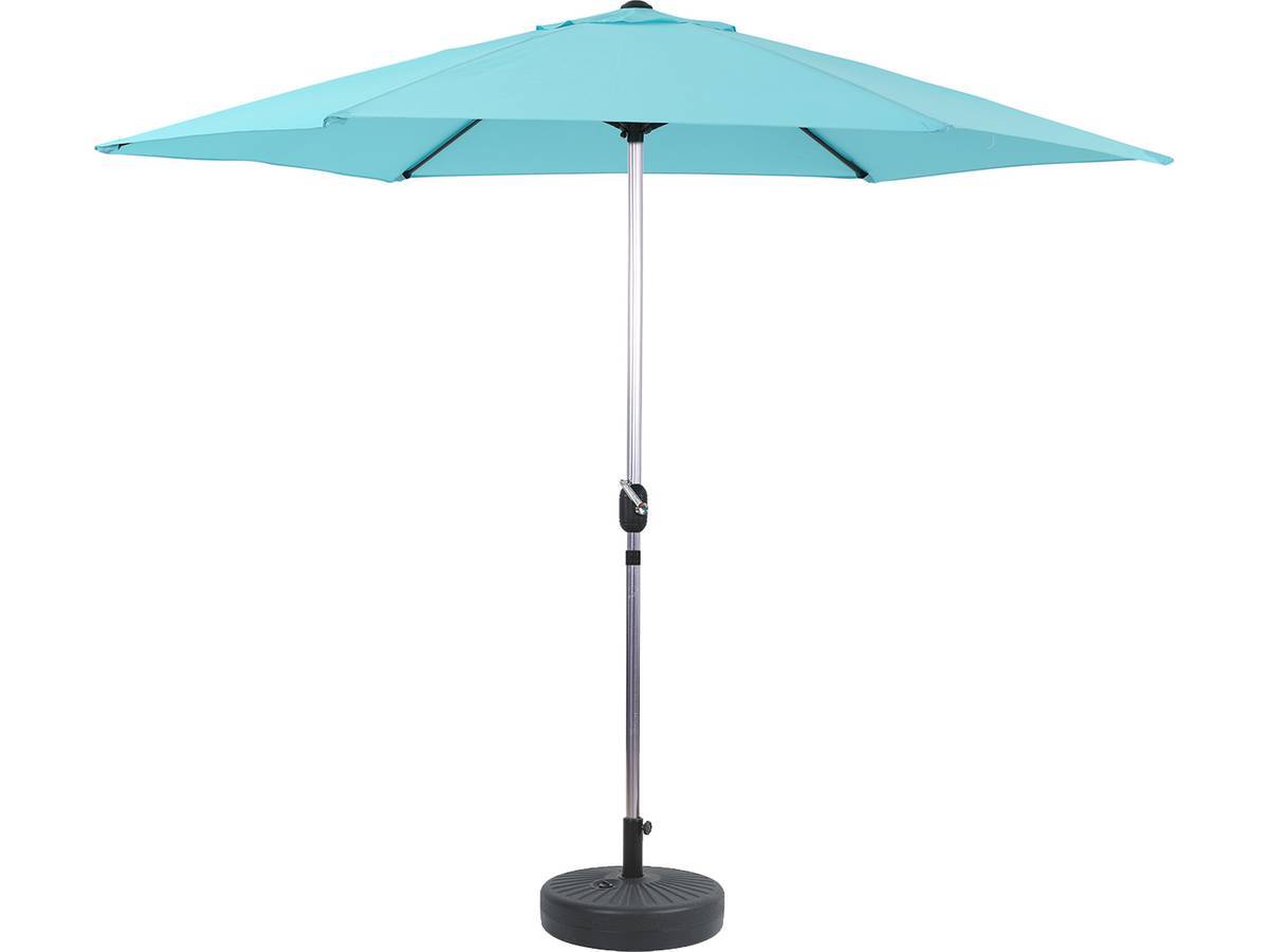 Habitat Et Jardin - Parasol Jardin Droit Alu "sol" - Rond - ø 3m - Bleu - Avec Pied à Lester -habitat Et Jardin - Image 1