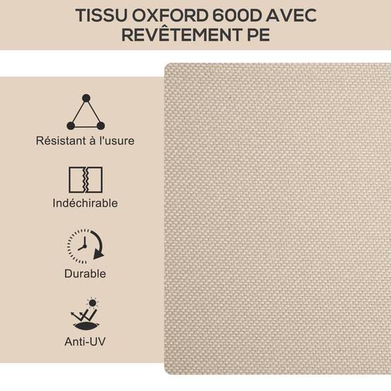 Lot de 2 chaises de camping acier et tissu Oxford kaki 54 x 59 x 78 cm - PANGIVO - Image 8