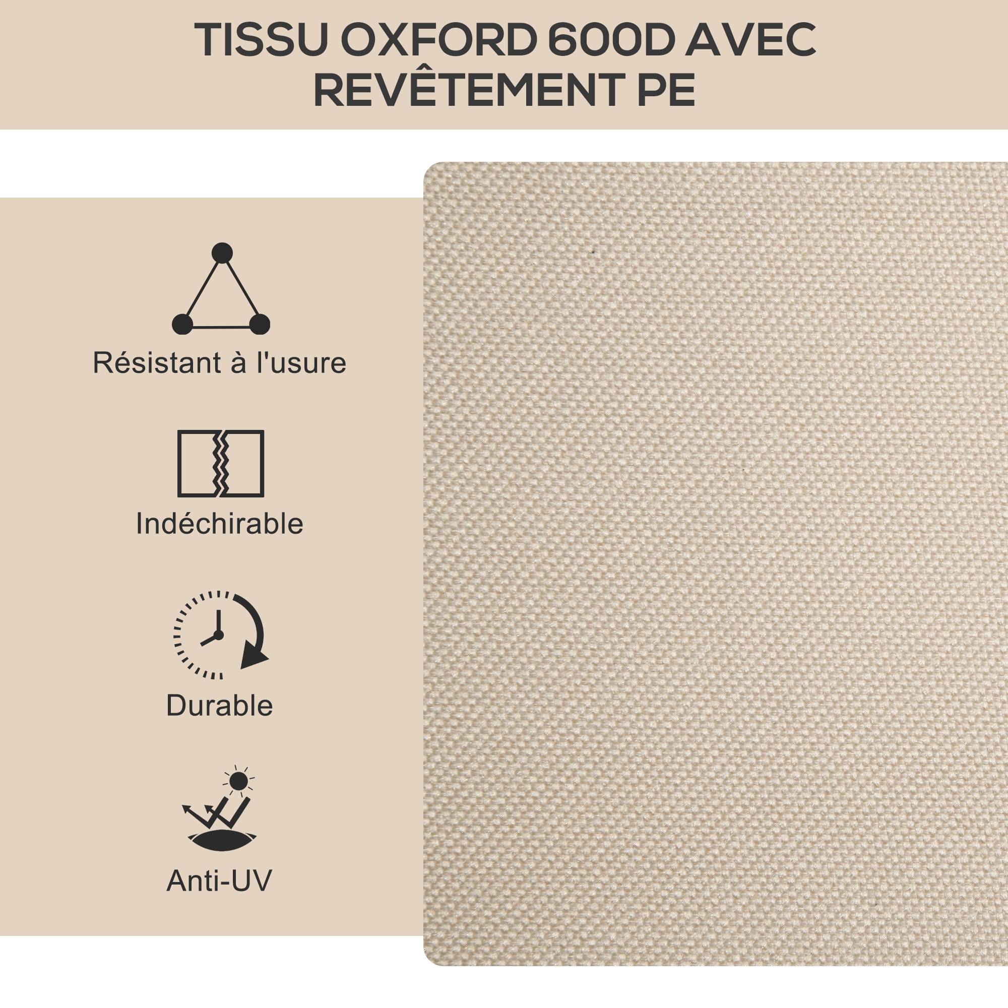 Lot de 2 chaises de camping acier et tissu Oxford kaki 54 x 59 x 78 cm - PANGIVO - Image 8