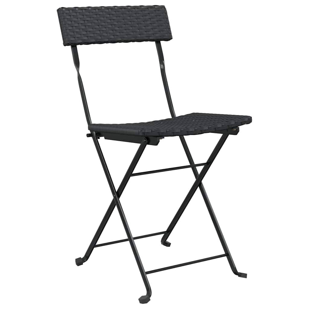 Vidaxl - Ensemble de bistro pliable 3 pcs Noir Résine tressée vidaXL 319989 - Image 5