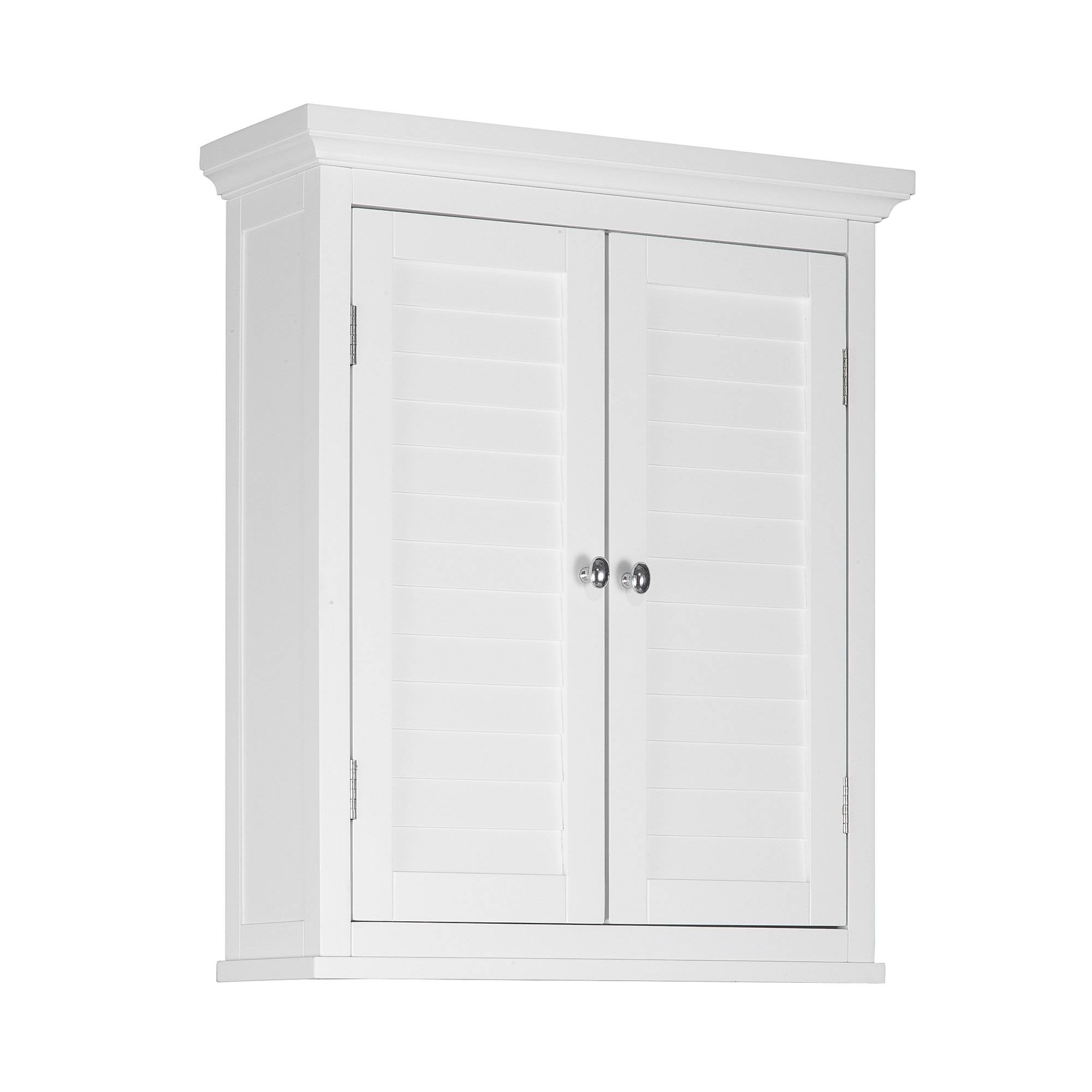 Teamson Home - Armoire murale de salle de bain effet bois blanc, porte persienne Teamson Home - Image 2