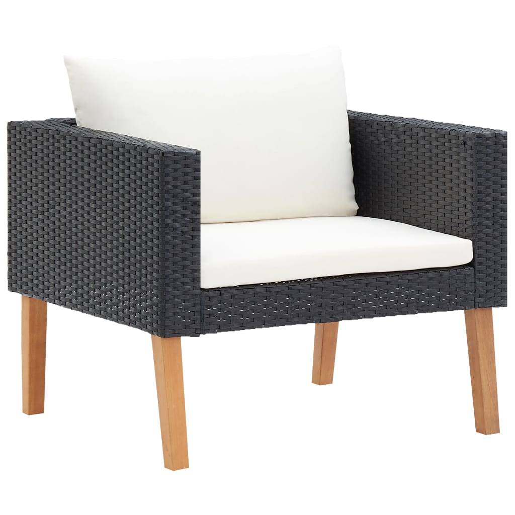 Vidaxl - Salon de jardin 3 pcs avec coussins Résine tressée Noir vidaXL 310218 - Image 6