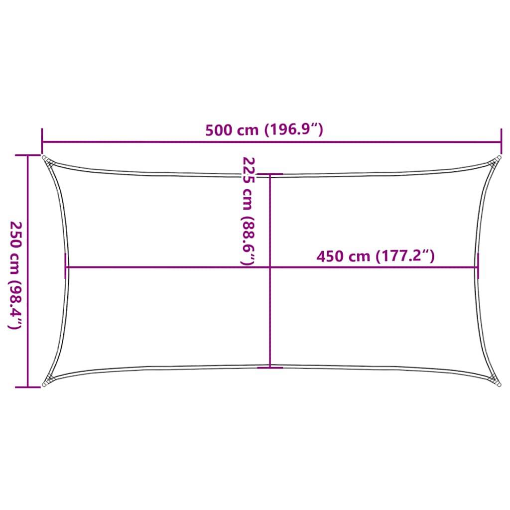 PANGIVO - Voile d'ombrage PEHD gris clair 500 x 250 cm - PANGIVO - Image 9